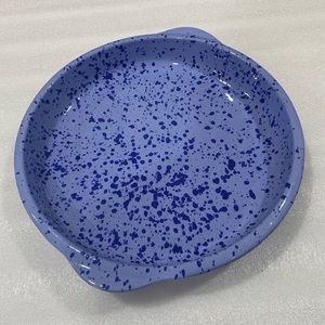 Blue Speckled Glazed Stoneware Baking Dish Made In Italy 10.5 X 1.5” Quiche Pie